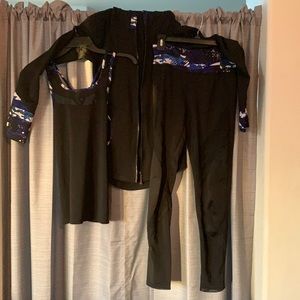 3 piece outfit w/ mesh detailing